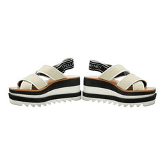 ステラマッカートニー SNEAK ELYSE サンダル プラットフォーム ウェッジソール サイズ:38 ベージュ マルチカラー キャンバス EVA レディース Stella McCartney 【中古】