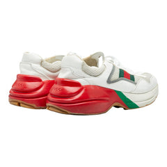 グッチ シェリーライン ライトン ローカットスニーカー サイズ7 1/2 ホワイト マルチカラー ファブリック ラバー メンズ GUCCI 【中古】