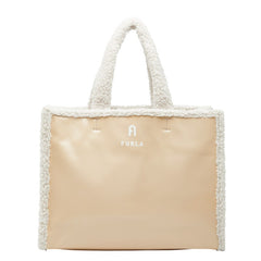 フルラ オポチュニティ L トートバッグ ハンドバッグ ベージュ エナメル ボア レディース Furla 【中古】