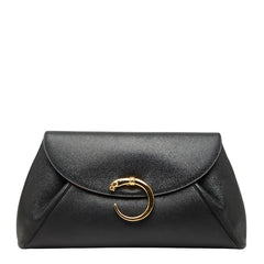 カルティエ パンテール クラッチバッグ ブラック レザー レディース CARTIER 【中古】