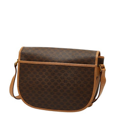 セリーヌ マカダム 斜め掛け ショルダーバッグ ブラウン ベージュ PVC レディース CELINE 【中古】