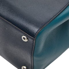 フェンディ トゥージュール ハンドバッグ ショルダーバッグ 2WAY 8BH250 ネイビー グリーン レザー レディース FENDI 【中古】