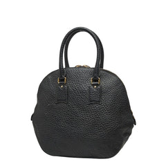 バーバリー ロゴ ハンドバッグ ブラック レザー レディース BURBERRY 【中古】