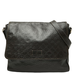 グッチ グッチシマ メッセンジャーバッグ ショルダーバッグ 223665 ブラウン レザー レディース GUCCI 【中古】