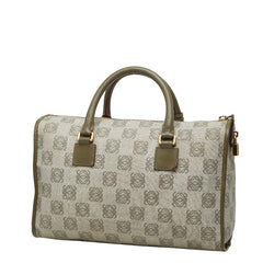 ロエベ アナグラム ハンドバッグ グレー PVC レザー レディース LOEWE 【中古】