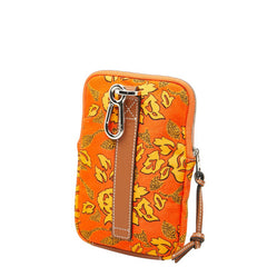 ロエベ × パウラズイビザ ポーチ 小物入れ オレンジ マルチカラー キャンバス レザー レディース LOEWE 【中古】
