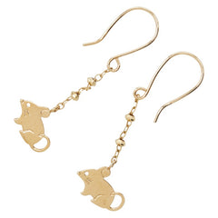 K10YG イエローゴールド マウスモチーフ ピアス レディース 【中古】