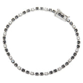 Pt900 プラチナ ブラックダイヤ1.50ct ダイヤ0.50ct テニスブレスレット ブレスレット レディース 【中古】