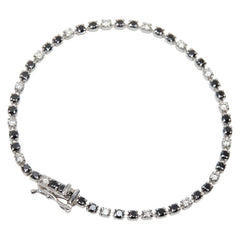 Pt900 プラチナ ブラックダイヤ1.50ct ダイヤ0.50ct テニスブレスレット ブレスレット レディース 【中古】