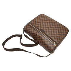 ルイ ヴィトン ダミエ スペンサー 斜め掛け ショルダーバッグ N58021 ブラウン PVC レザー レディース LOUIS VUITTON 【中古】