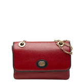 グッチ マリーナ チェーン ショルダーバッグ 576421 レッド ブラック レザー レディース GUCCI 【中古】