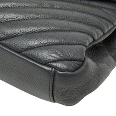 サンローラン YSLロゴ カレッジ ハンドバッグ チェーン ショルダーバッグ 2WAY 428056 グレー レザー レディース SAINT LAURENT 【中古】