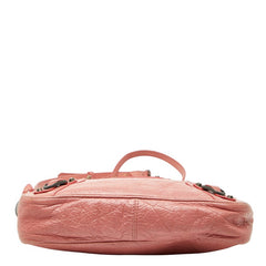 バレンシアガ ジャイアントヒップ 斜め掛け ショルダーバッグ ピンク レザー レディース BALENCIAGA 【中古】