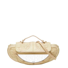 フェンディ ズッカ マンマバケット ハンドバッグ ショルダーバッグ 2WAY ホワイト アイボリー レザー レディース FENDI 【中古】