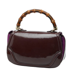 グッチ バンブー ハンドバッグ 254884 パープル パテントレザー レディース GUCCI 【中古】