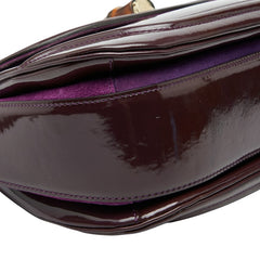グッチ バンブー ハンドバッグ 254884 パープル パテントレザー レディース GUCCI 【中古】