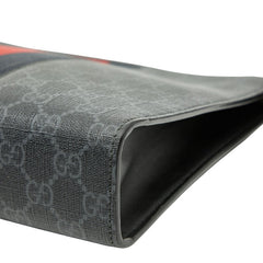 グッチ GGスプリーム シェリーライン クラッチバッグ 475316 ブラック PVC メンズ GUCCI 【中古】