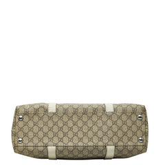 グッチ GGスプリーム トートバッグ ハンドバッグ 114288 ベージュ アイボリー PVC レザー レディース GUCCI 【中古】