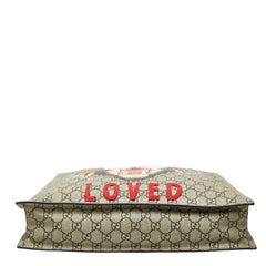 グッチ GGスプリーム アングリーキャット トートバッグ 450950 ブラック レザー PVC レディース GUCCI 【中古】
