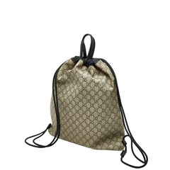 グッチ GGスプリーム アングリーキャット リュック バックパック 473872 ベージュ ブラック PVC ナイロン レディース GUCCI 【中古】