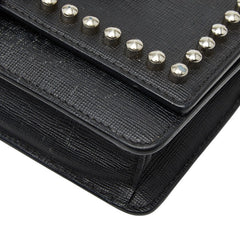 フェンディ カーリト スタッズ チェーン ショルダーバッグ ウォレットバッグ 8M0346 ブラック レザー レディース FENDI 【中古】