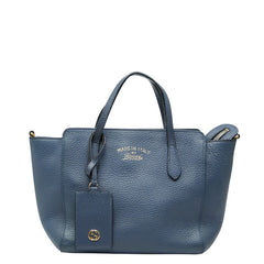 グッチ スウィング ハンドバッグ 368827 ブルー レザー レディース GUCCI 【中古】