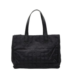 シャネル ニュートラベルライン トートバッグ ハンドバッグ ブラック ナイロン レザー レディース CHANEL 【中古】
