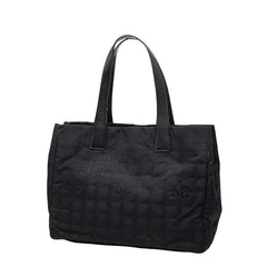 シャネル ニュートラベルライン トートバッグ ハンドバッグ ブラック ナイロン レザー レディース CHANEL 【中古】
