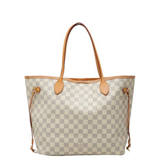 ルイ ヴィトン ダミエ アズール ネヴァーフルMM ハンドバッグ トートバッグ N41361 ホワイト PVC レザー レディース LOUIS VUITTON 【中古】