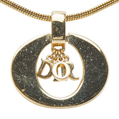 ディオール ロゴ サークル ネックレス チョーカー セット ゴールド ブラック メッキ レディース Dior 【中古】