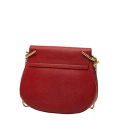 クロエ ドリュー 斜め掛け チェーン ショルダーバッグ レッド レザー レディース Chloe 中古