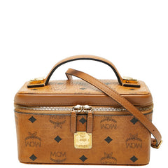 エム シー エム モノグラム ヴィセトス ハンドバッグ ショルダー バニティ 2WAY ブラウン レザー レディース MCM 【中古】