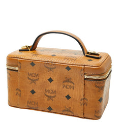 エム シー エム モノグラム ヴィセトス ハンドバッグ ショルダー バニティ 2WAY ブラウン レザー レディース MCM 【中古】