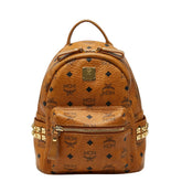 エム シー エム ヴィセトス モノグラム スタッズ リュック バックパック ブラウン レザー レディース MCM 【中古】