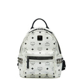 エム シー エム ヴィセトス モノグラム スタッズ リュック バックパック ホワイト ブラウン レザー レディース MCM 【中古】