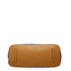 エム シー エム × フェノメノン フローラル トートバッグ ショッピングバッグ ブルー マルチカラー レザー レディース MCM 【中古】