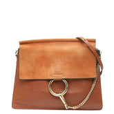 クロエ フェイ ミディアム 斜め掛け ショルダーバッグ ブラウン レザー スウェード レディース Chloe 【中古】