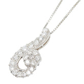 Pt900 プラチナ Pt850 プラチナ ダイヤ1.00ct フラワーモチーフ ペンダント ネックレス レディース 【中古】