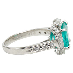 Pt900 プラチナ エメラルド2.18ct ダイヤ1.00ct リング 指輪 レディース 12号 【中古】
