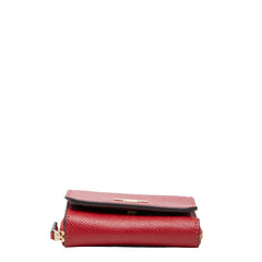 コーチ ロゴ 三つ折り財布 コンパクトウォレット F37968 レッド レザー レディース COACH 【中古】
