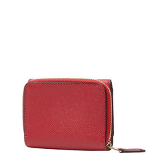 コーチ ロゴ 三つ折り財布 コンパクトウォレット F37968 レッド レザー レディース COACH 【中古】