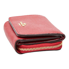 コーチ ロゴ 三つ折り財布 コンパクトウォレット F37968 レッド レザー レディース COACH 【中古】