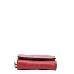 コーチ ロゴ 三つ折り財布 コンパクトウォレット F37968 レッド レザー レディース COACH 【中古】