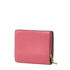 コーチ ロゴ 二つ折り財布 C2862 ピンク ベージュ レザー レディース COACH 【中古】
