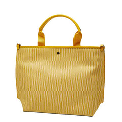 マイケルコース ロゴ トートバッグ ショルダーバッグ 2WAY イエロー ホワイト キャンバス レザー レディース Michael Kors 【中古】