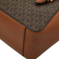 マイケルコース MKシグネチャー ハンドバッグ ショルダーバッグ 2WAY 35T0GCFM2B ブラウン PVC レザー レディース Michael Kors 【中古】