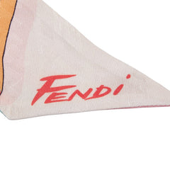 フェンディ ラッピー スカーフ ピンク マルチカラー レディース FENDI 【中古】