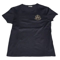 モンクレール 半袖 Tシャツ サイズL ブラック コットン ビジュー レディース MONCLER 【中古】