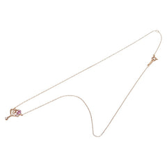 ヨンドシー K10PG ピンクゴールド ピンクサファイア ダイヤ ハートモチーフ ネックレス レディース 4℃ 【中古】