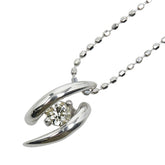 K14WG ホワイトゴールド ダイヤ0.10ct ペンダント ネックレス レディース 【中古】